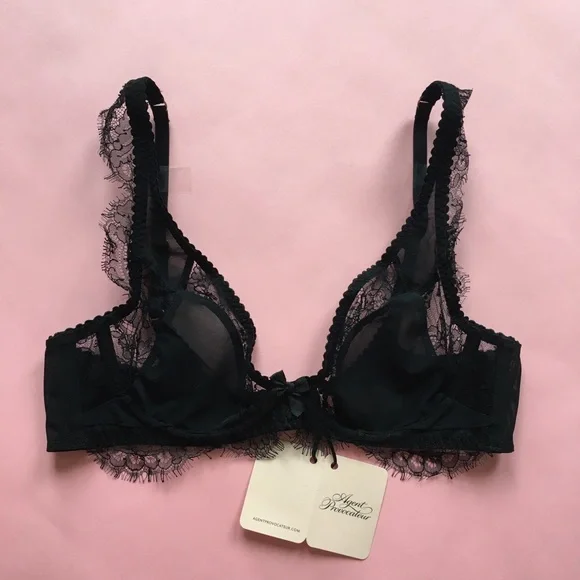 Agent Provocateur black Deanna floral lace bra 34B